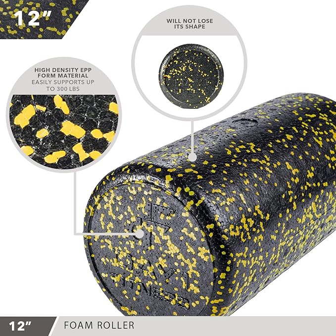 High-Density Round Foam Rollers - 4 Size and 8 Color Options - Massage Rollers for Stretching, Deep
