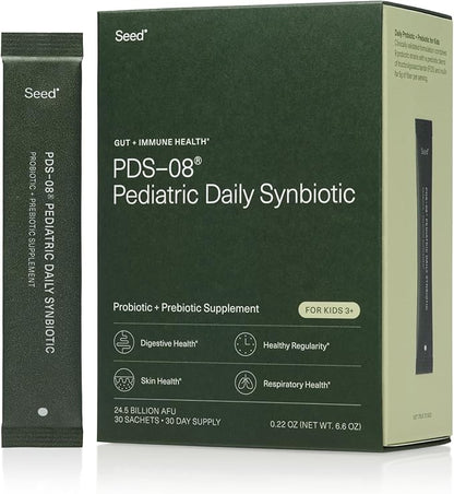 Seed PDS-08 Pediatric Daily Synbiotic - Fiber-Based Prebiotic & Probiotic for Kids - Digestive