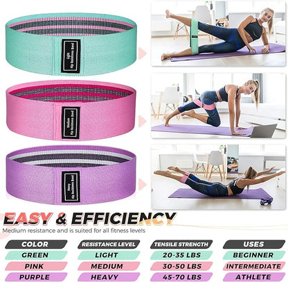 Renoj Resistance Bands, Yoga Starter Sets for Women and Men, 3 Set of Stretch Exercise Workout