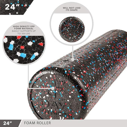 High-Density Round Foam Rollers - 4 Size and 8 Color Options - Massage Rollers for Stretching, Deep