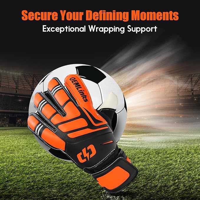 Youth&Adult Goalie Goalkeeper Gloves with Finger Protection Breathable Soccer Gloves with Strong