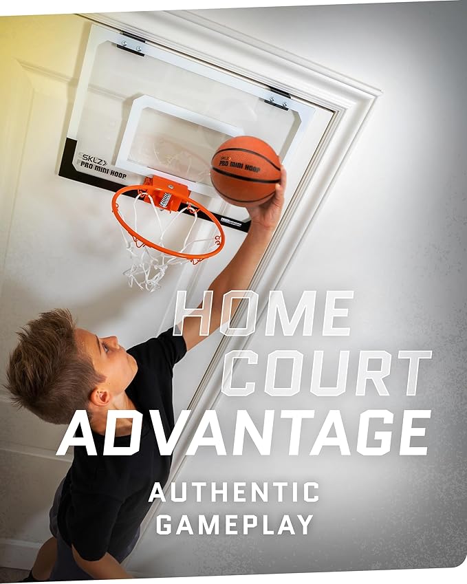 SKLZ Pro Mini Indoor Basketball Hoop - Over The Door ??Portable - Great For Home, Dorms, Offices