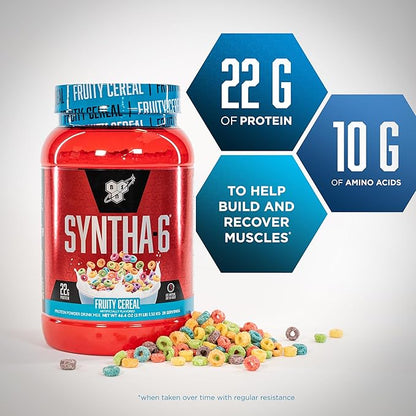 BSN SYNTHA-6 Premium Protein Powder with 6g of Fiber, Whey Protein, Micellar Casein, Milk Protein