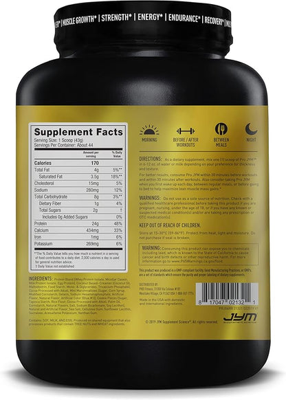 Pro JYM Rocky Road Protein Powder - Whey Protein Isolates, Casein, & Milk Protein, Lean Muscle