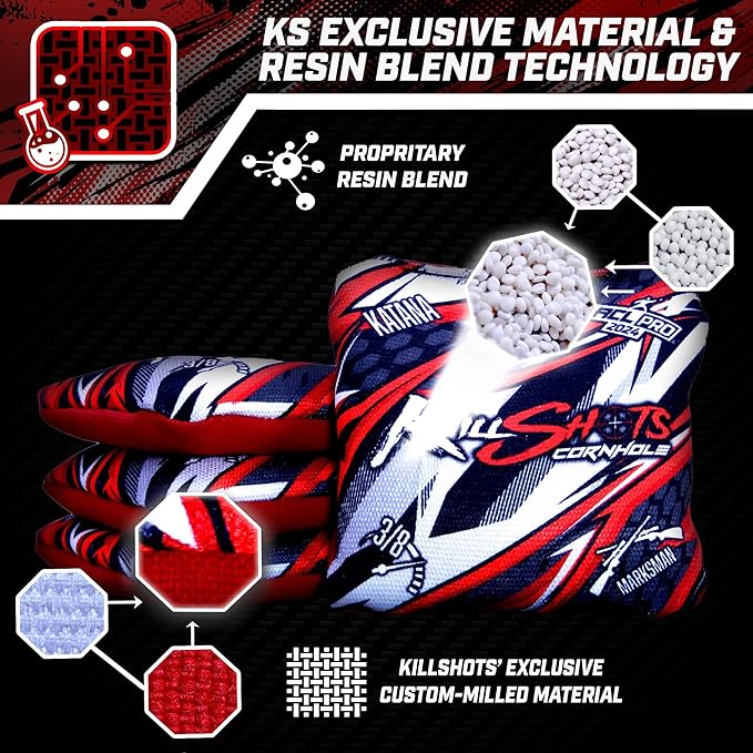 Killshots Cornhole | Katana Series | Limited Edition | ACL Certified Cornhole Bags | Premium