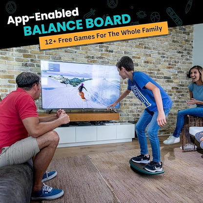 GoBalance Board - App-Enabled Balance Board. Smart Bluetooth Sensor, 12 FREE Interactive Games