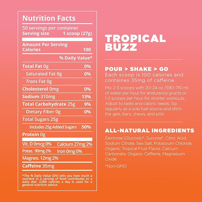 Tailwind Nutrition Endurance Fuel, Carbohydrate & Electrolyte Sports Drink Mix Powder, Gluten-Free