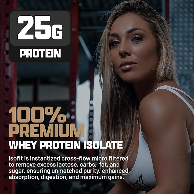 Nutrex Research IsoFit Chocolate Whey Isolate Protein Powder 100% Whey Protein Isolate | Muscle
