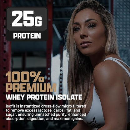 Nutrex Research IsoFit Chocolate Whey Isolate Protein Powder 100% Whey Protein Isolate | Muscle
