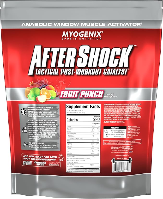 Myogenix Aftershock Post Workout ??Muscle Growth Whey Protein Powder ??Speeds Up Muscle Growth and