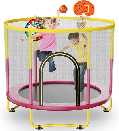 6FT Indoor Trampoline for Kids Ages 1-8, 72" Mini Toddler Indoor & Outdoor Trampoline with Safety
