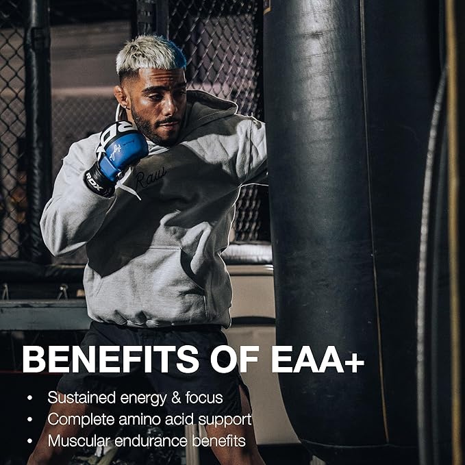 RAW EAA Plus, Amino Acids Powder, Watermelon Grape (30 Servings) - Pre Workout Amino Energy Powder