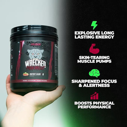 Wrecked Pre Workout, Advanced Formula, Boosts Energy, Focus, Pumps & Performance, 10g L-Citrulline
