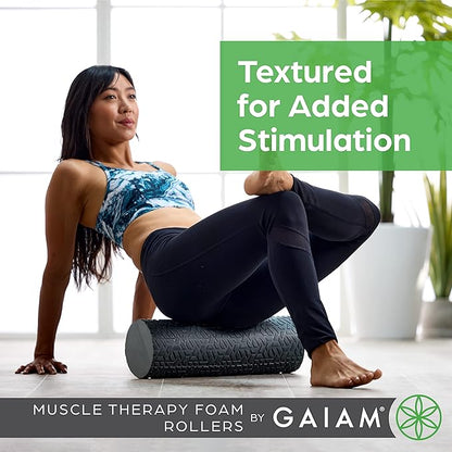 Gaiam Restore Foam Roller for Muscle Massage - Deep Tissue Muscle Massager for Sore Muscles &