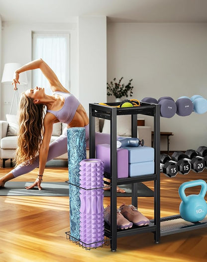 3-Tier Dumbbell Rack Stand Only - Adjustable Weight Rack for Home Gym, Heavy-Duty Weight Stand for