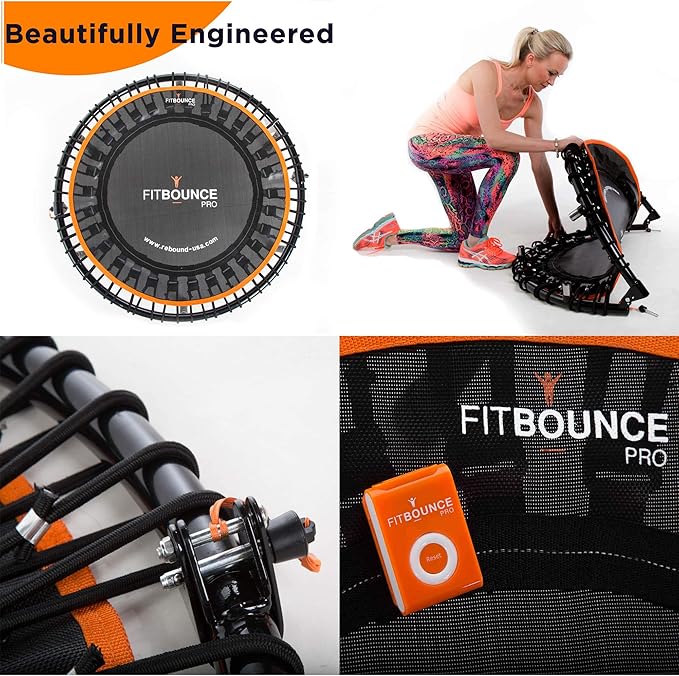 MXL FIT Bounce PRO Bungee Rebounder - Premium Indoor Mini Trampoline for Adults and Kids, Silent