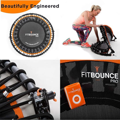 MXL FIT Bounce PRO Bungee Rebounder - Premium Indoor Mini Trampoline for Adults and Kids, Silent