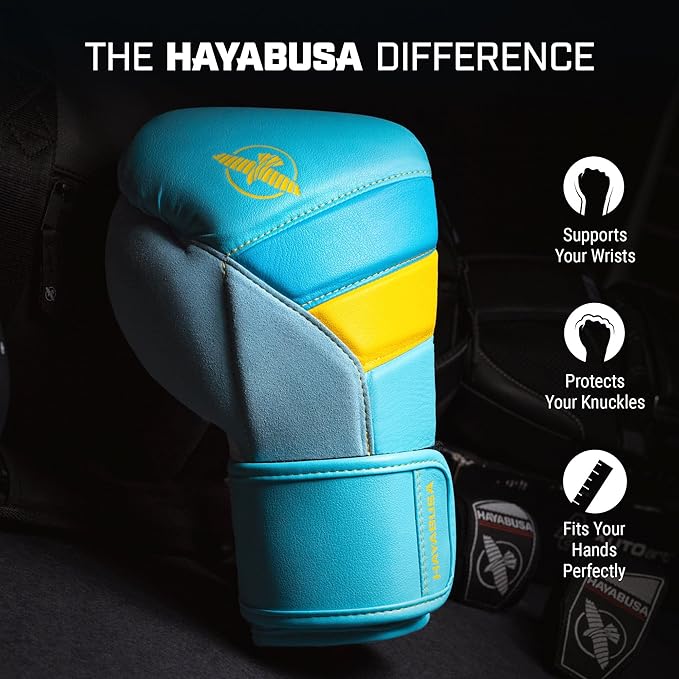 Hayabusa T3 Boxing Gloves for Men and Women Wrist and Knuckle Protection, Dual-X Hook and Loop