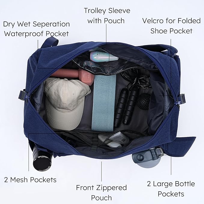 Gym Bag for Men with Shoes Compartment and Wet Pocket Convertible Duffle Bag and Gym Backpack