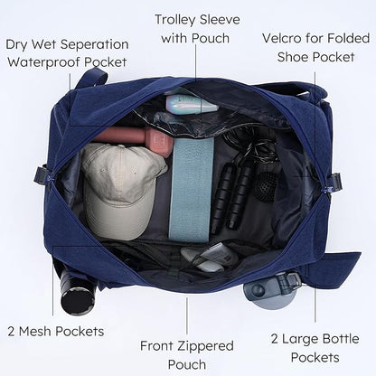 Gym Bag for Men with Shoes Compartment and Wet Pocket Convertible Duffle Bag and Gym Backpack