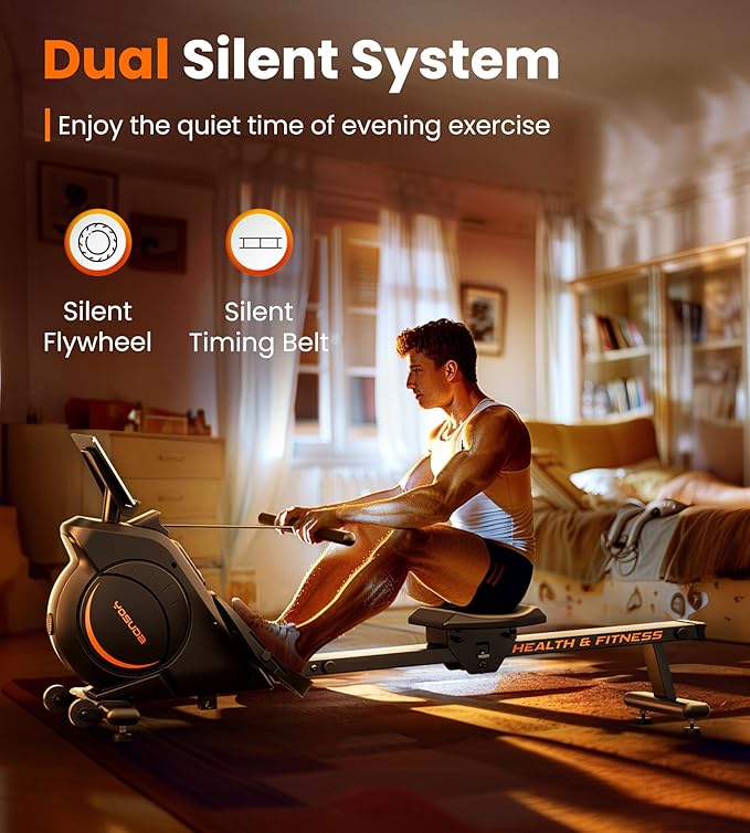 YOSUDA Magnetic/Water Rowing Machine for Home - Rower Machine Use with Bluetooth, App Supported