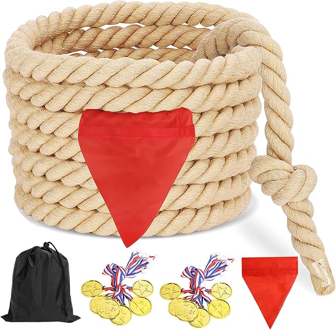 Outdoor Games Tug of War Rope for Kids and Adults, Field Day Family Reunion Birthday Party Games