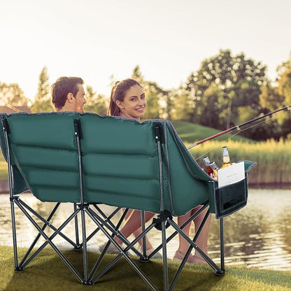 Nice C Double Padded Camping Chair, Oversized Loveseat Camping Chair, Outdoor Camping Couch for