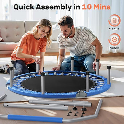 BCAN 40/48" Foldable Mini Trampoline Max Load 330lbs/440lbs, Fitness Rebounder with Adjustable Foam