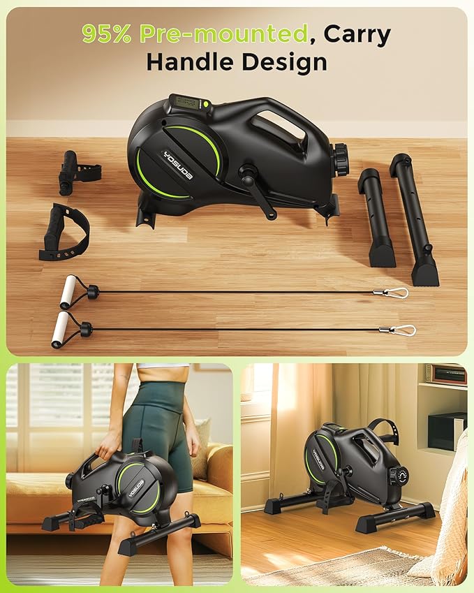 YOSUDA Under Desk Bike Pedal Exerciser - Magnetic Mini Exercise Bike for Arm/Leg Exercise, Desk