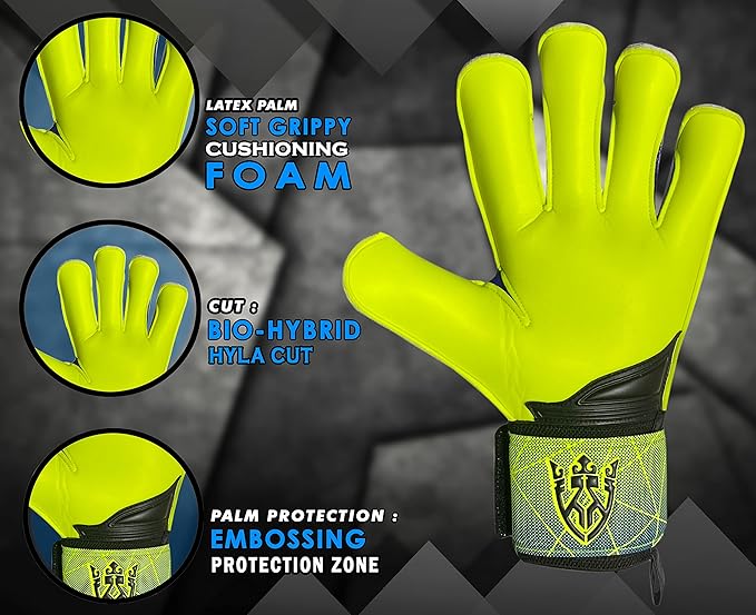 Soccer Goalie Goalkeeper Gloves for Kids Boys Youth & Adult,Latex Strong Grip Palms with Removable