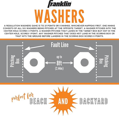 Franklin Sports Washer Toss Game Set - Outdoor Washers Set with Targets + Washers - Perfect for