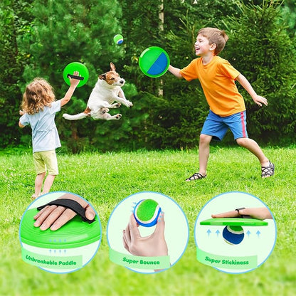 Toss and Catch Ball Set Upgraded - Kids Toys Outdoor Games for Whole Family - Water-Resistant Great