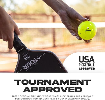 Franklin Sports X-40 Outdoor Pickleballs - Official Ball of USA Pickleball, APP Tour + US Open