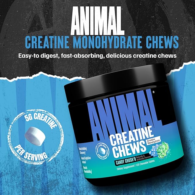 Animal Creatine Chews – Enhanced Creatine Monohydrate Chewable Tablets with AstraGin & Sea Salt