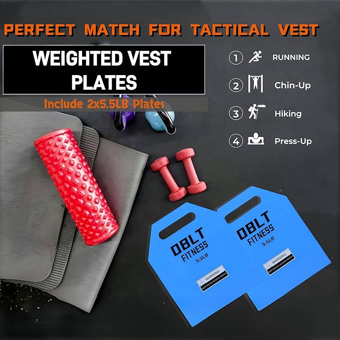 OBLT Weight Vest Plates for Full-Body Strength Training-5.5/9.3/14/19 LBS Suitable Crossfit,Outside