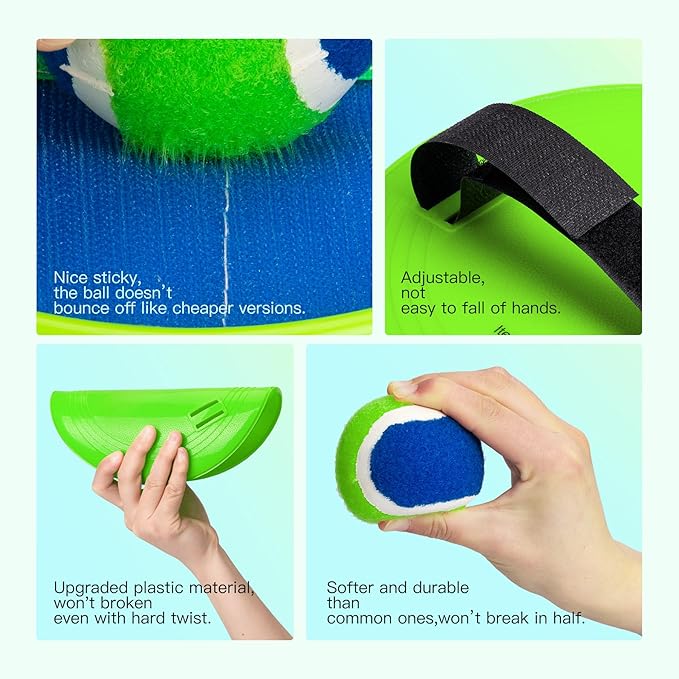 EVERICH Upgraded Toss and Catch Ball Game Set - Indoor and Outdoor Games for Kids 3-12, Beach Sand