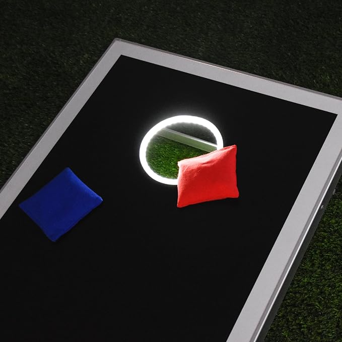 GoSports 4 x 2 ft Aluminum Cornhole Game Sets – Choose LED Lights or Standard - Set Includes 2