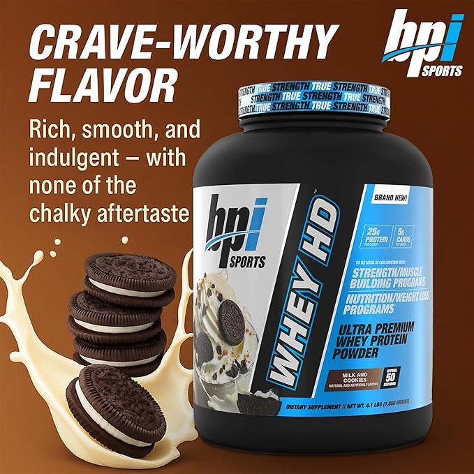 BPI Sports Whey HD Ultra Premium Protein Powder Isolate | Workout Whey Protein Powder for Men &