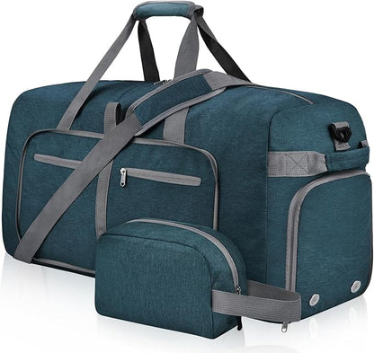 Felipe Varela Duffle Bag with Shoes Compartment and Adjustable Strap,Foldable Travel Duffel Bags