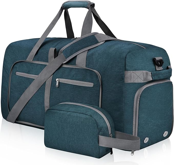 Felipe Varela Duffle Bag with Shoes Compartment and Adjustable Strap,Foldable Travel Duffel Bags