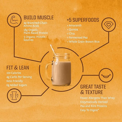 Clean Vegan Protein Powder Vanilla | Organic Protein Powder Plant Based Formula with 5 Superfood