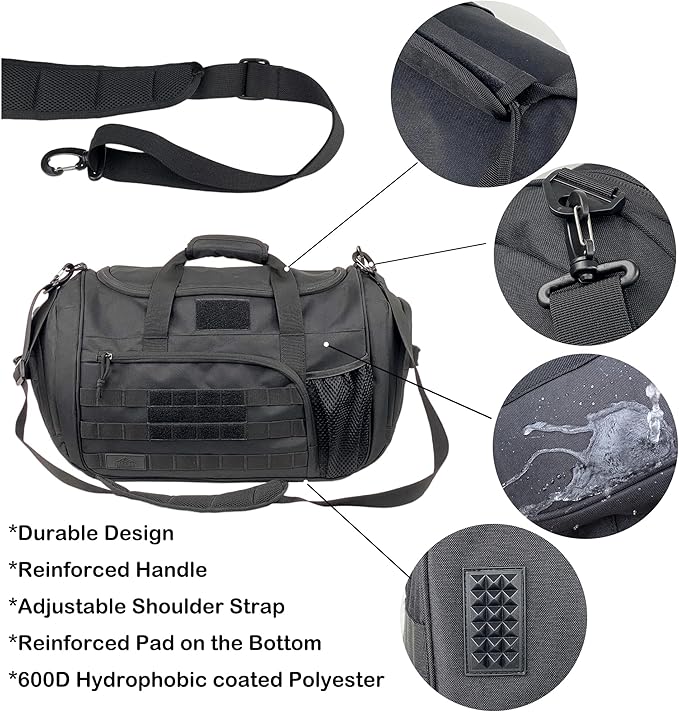 APRlLBAY 43L Large Capacity Military Duffel Bag - Tactical Gym Bag/Weekender for Men & Women (Jet