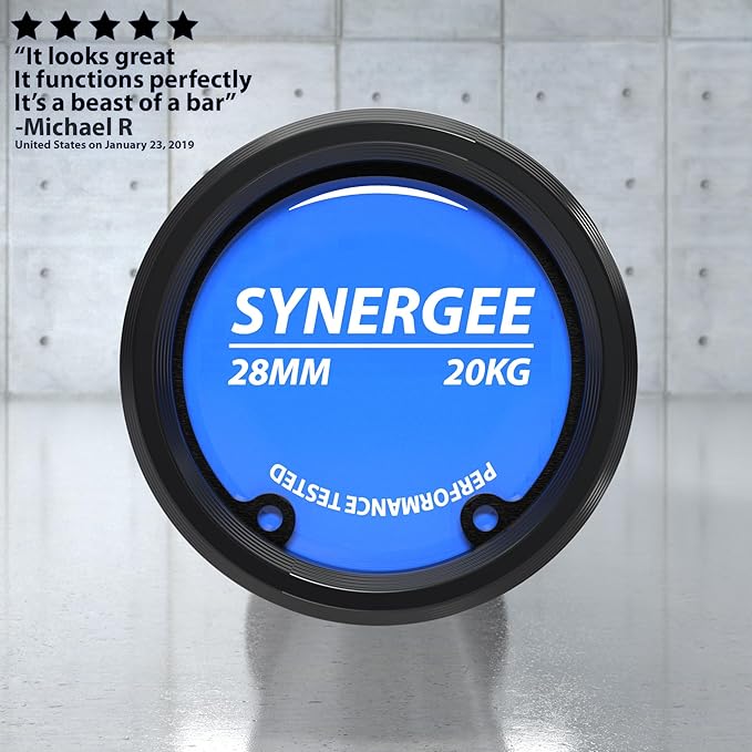 Synergee Regional Olympic 20kg Men’s and 15kg Women’s Hard Chrome & Black Phosphate Barbells. Rated