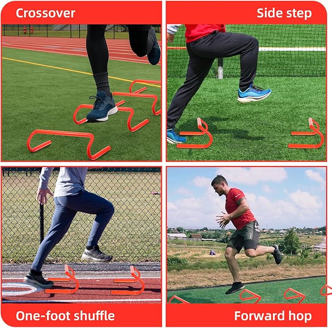 6 Pack Agility Speed Training Hurdles- 6" Detachable Agility Training Hurdles- Sports Practice