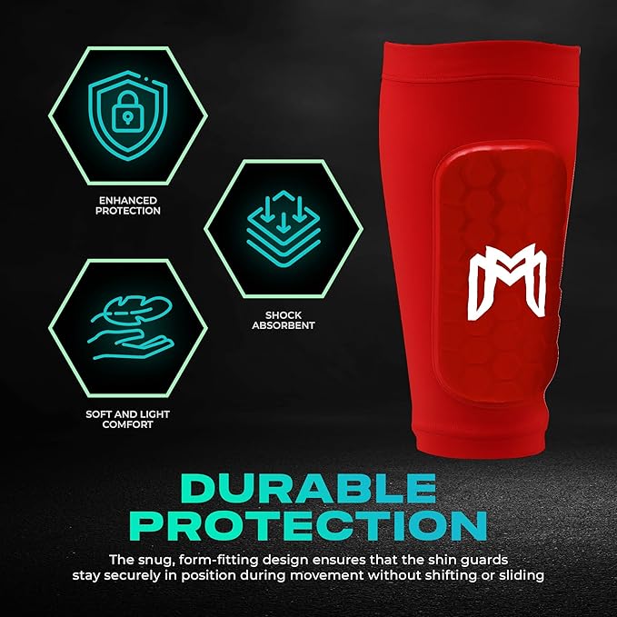 Mini Shin Guards Soccer – Built in Shin Pad Sleeves for Mens, Women, Teens - Small Shin Guards