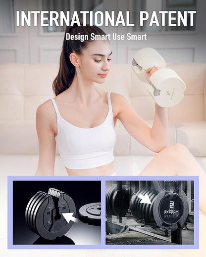 Adjustable Dumbbell – 12.5/25lb Single Unit OR Set of 2 – 5-in-1 Adjustable Weight for Home Gym