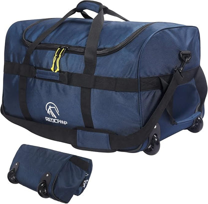 REDCAMP 85L/120L/140L Foldable Duffle Bag with Wheels, Large Travel Duffel Bag