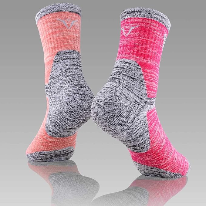 FEIDEER Hiking Walking Socks For Women, Multi-pack Outdoor Recreation Socks Moisture Wicking Crew