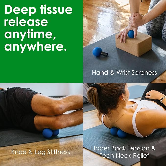Rodo 2-in-1 Firm Peanut & Lacrosse Ball Roller | Deep Tissue Massage Tool for Fascia, Plantar