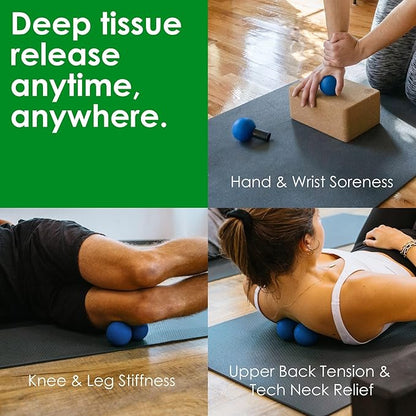 Rodo 2-in-1 Firm Peanut & Lacrosse Ball Roller | Deep Tissue Massage Tool for Fascia, Plantar